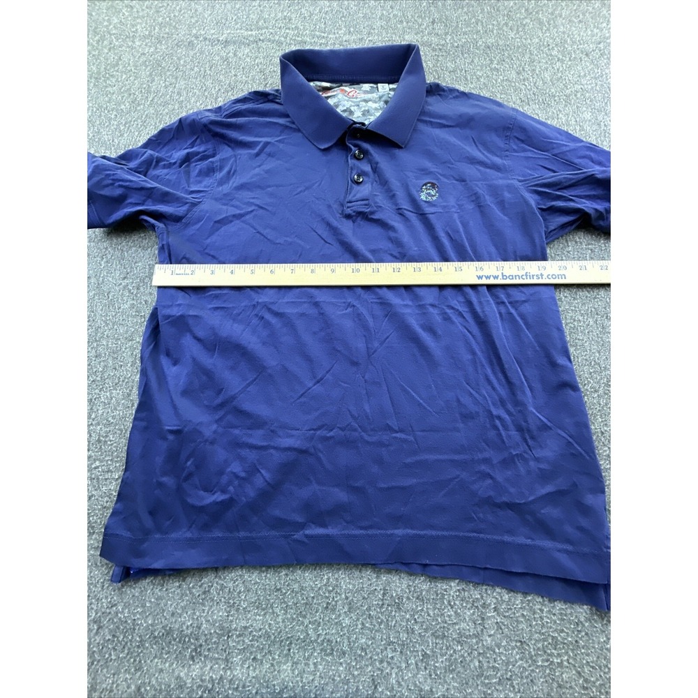 Robert Graham Polo Mens Large Navy Blue Short Sleeve Shirt‎ Lightweight Logo - Picture 5 of 11